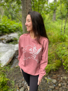 AK Wildflower Crew Sweatshirt- Mauve