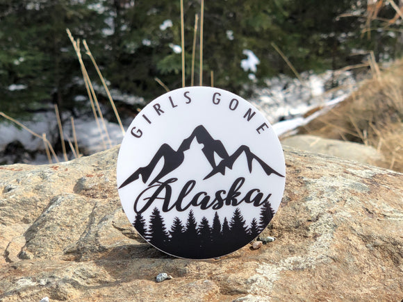 Sticker- Girls Gone Alaska, clear background